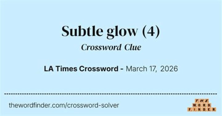 Glow, in a way Crossword Clue
