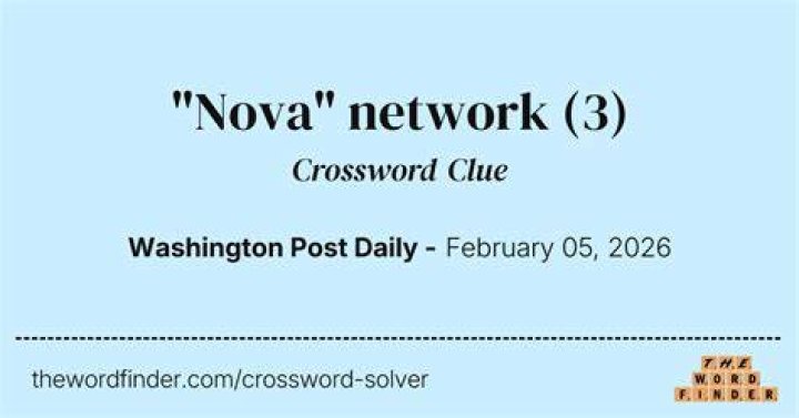 “Nova” network Crossword Clue